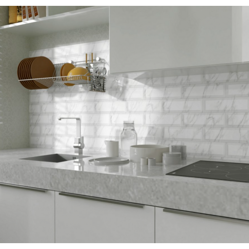Керамическая плитка Modern Ceramics Calacatta White 9,5*30 белая